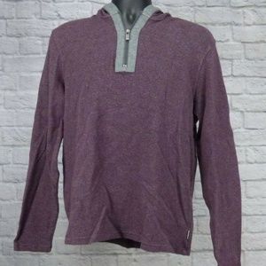 MICHAEL KORS Purple and Gray 1/4 Zip Knit Hoodie